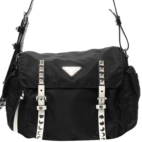 prada studded nylon messenger bag|Prada Messenger bag female.